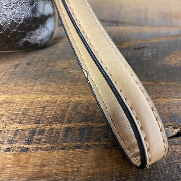 Guess Metallic Clutch Pewter Purse with strap - Picture 5 of 7